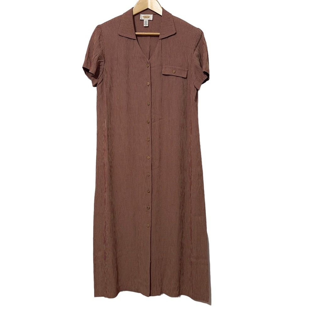 Talbots Checkered Vintage Dress Womens Size Petite 10